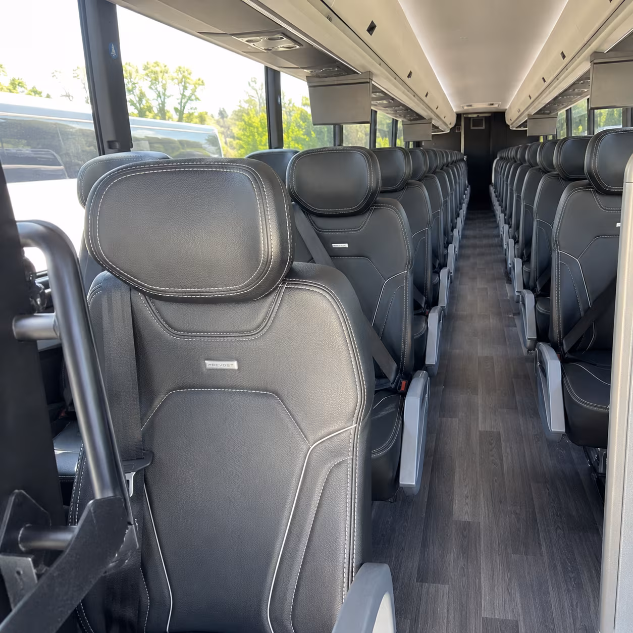 detroit 47 passenger charter bus interior