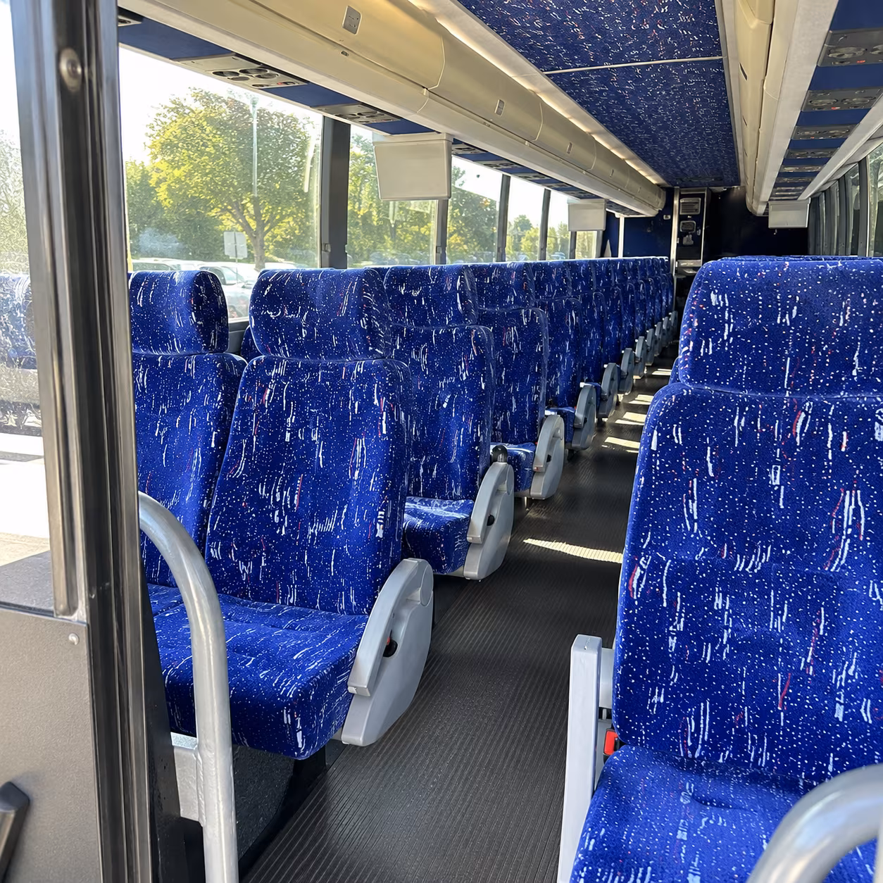 detroit 50 passenger charter bus inside