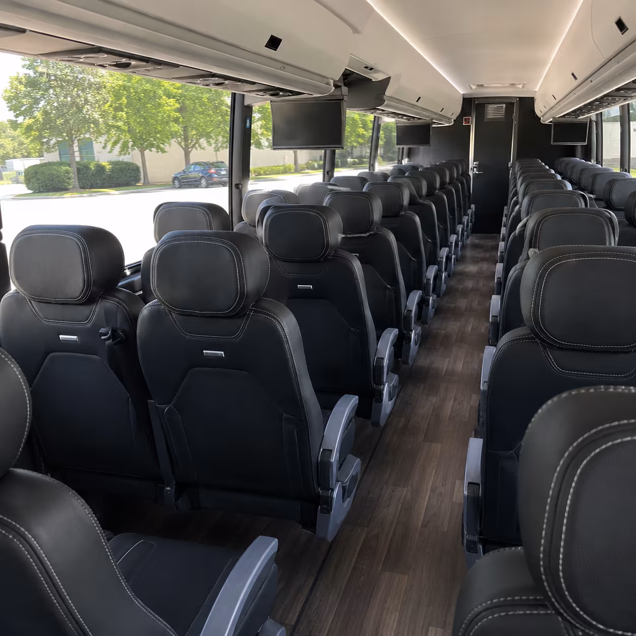 detroit 56 passenger charter bus interior
